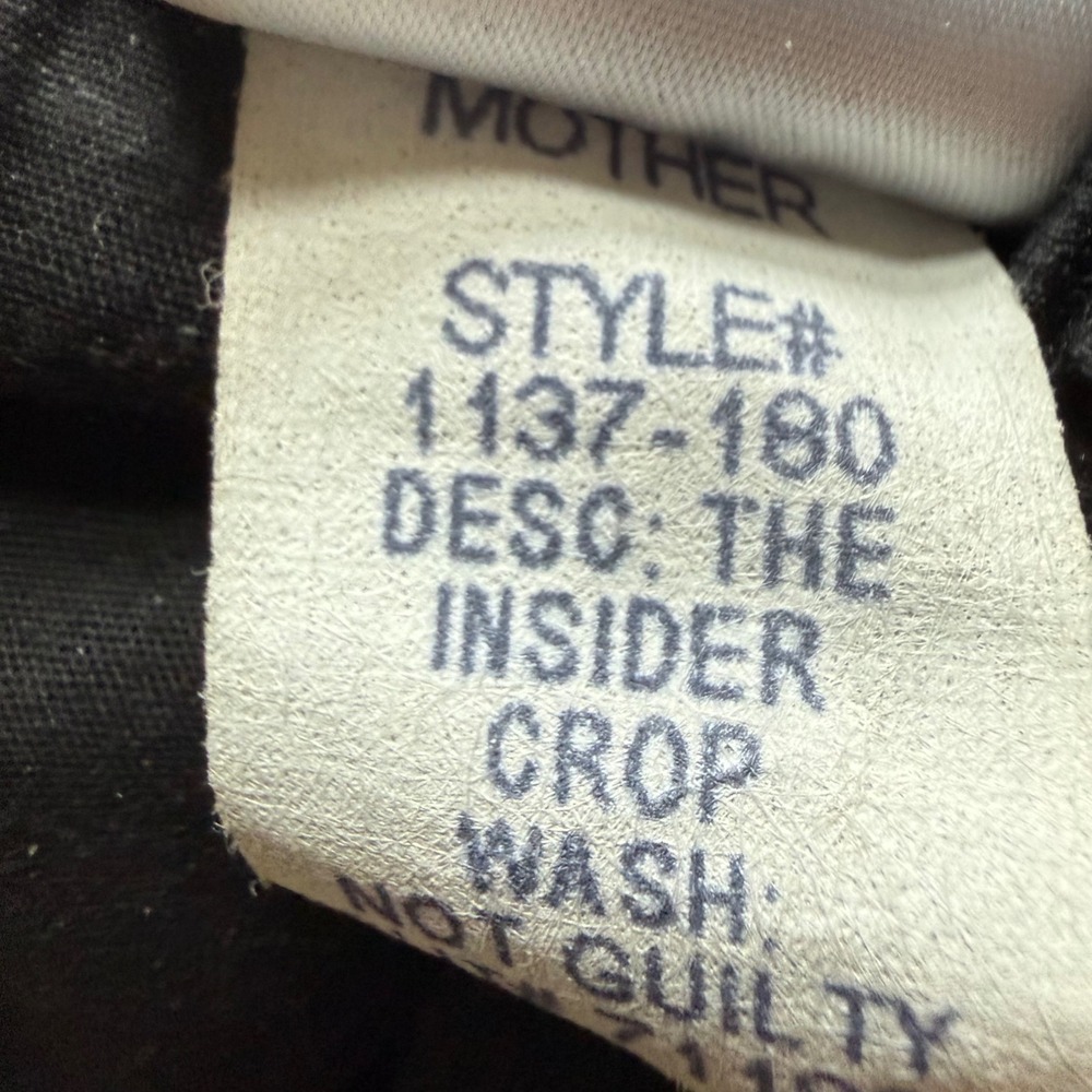 Mother The Insider Crop Jeans Women 31 Black Not Guilty Bootcut 1137-180 - Picture 6 of 8
